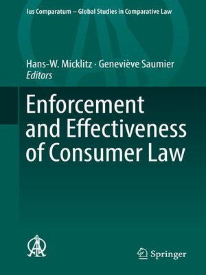 cover image of Enforcement and Effectiveness of Consumer Law